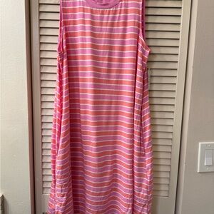 Time and Tru Pink and White Striped Top